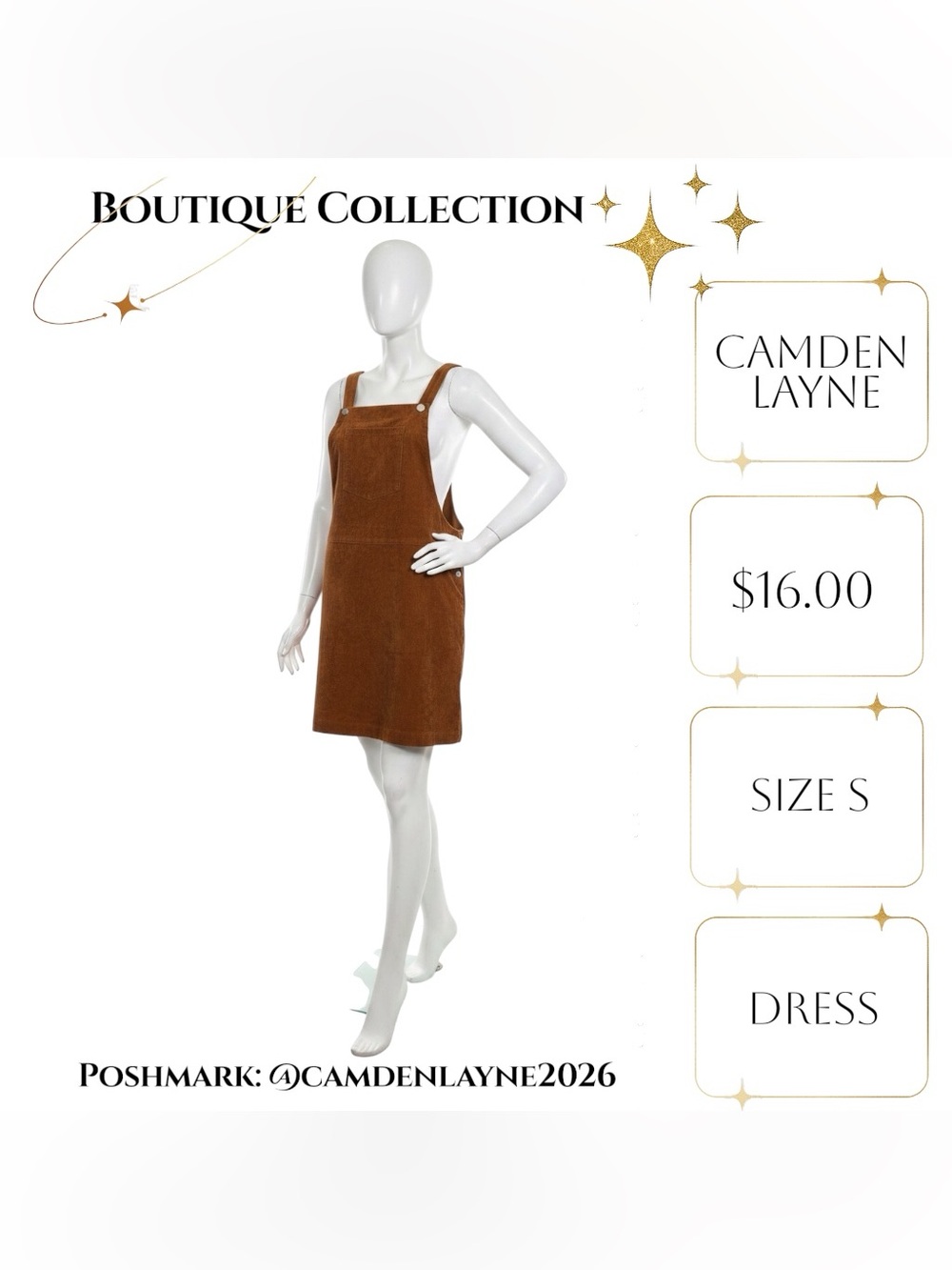 Brown Suede Mini Pinafore Dress — Women's Casual A-Line - Picture 5 of 8